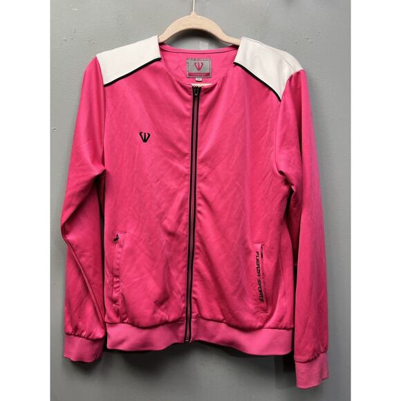 Fuerza Sport Track Jacket Womens Small Full Zip Coat 88 Pink Pockets - Picture 1 of 8